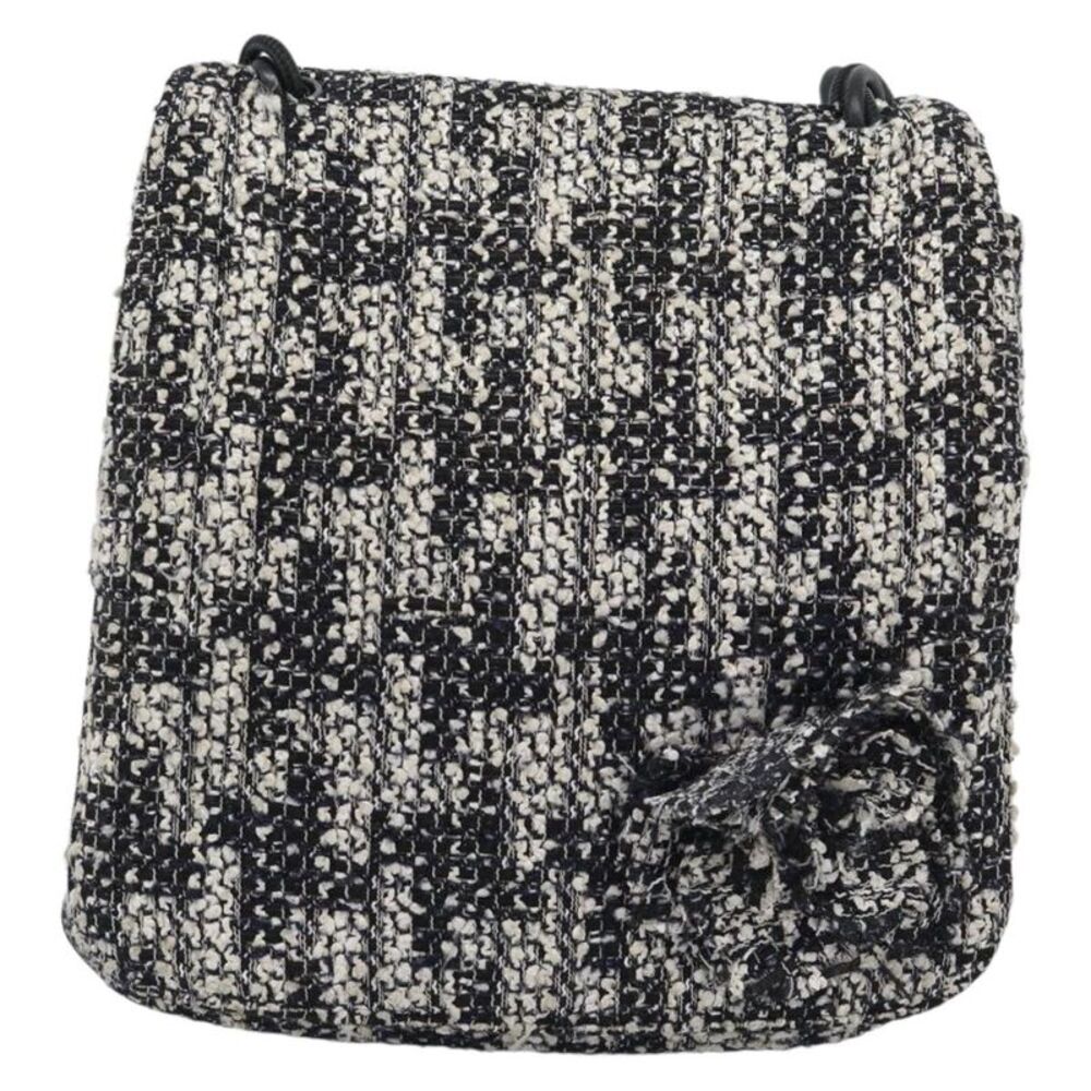 Chanel Camellia Messenger Tweed Black Tweed Shoulder Bag Bag